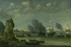 A Battle near a Coast between Spaniards and Disembarking Dutchmen by Abraham Willaerts