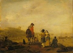 A Conversation by the Sea by Philips Wouwerman