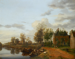 A Country House on the Vliet near Delft by Jan van der Heyden