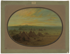 A Crow Village on the Salmon River by George Catlin