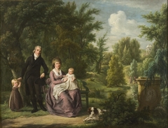 A family in Elswout by Adriaan de Lelie