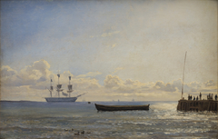 A Frigate at Anchor by Emanuel Larsen