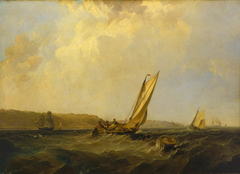 A Sailing Boat in a Fresh Breeze off Cowes by George Chambers