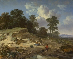 A Track by a Dune, with Peasants and a Horseman by Jan Wijnants