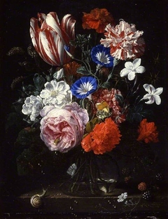 A vase of flowers by Nicolaes van Verendael