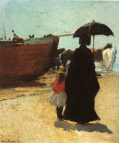 Aan het strand by Willem de Zwart