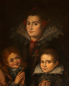 An Unknown Mother with Two Children by style of Juan Pantoja de la Cruz