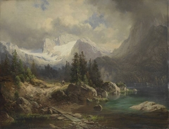 Ansicht des Gosausees mit Dachstein by Karl Millner