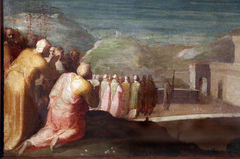 apparizione di san michele su castel sant'angelo a papa gregorio magno by Domenico di Pace Beccafumi