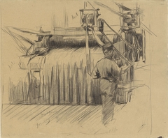 Arbeider in katoenfabriek, in de roodververij by Anthon Gerhard Alexander van Rappard