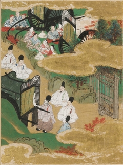 At the Pass (Sekiya), Illustration to Chapter 16 of the Tale of Genji (Genji monogatari) by Tosa Mitsunobu