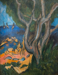 Badende am Strand von Fehmarn by Ernst Ludwig Kirchner