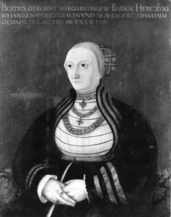 Beatrix Markgräfin von Baden, Gemahlin des Pfalzgrafen Johann II. von Sponheim by Peter Gertner