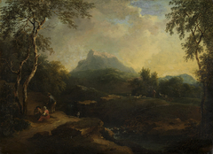 Bergige Landschaft mit Bach by Christian Wilhelm Ernst Dietrich