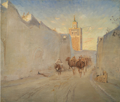 Camels in a Street in Tunisia by Theodor Philipsen