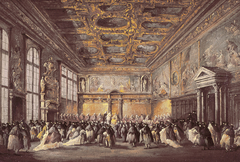 Ceremonial Event in the Doge's Palace by Francesco Guardi