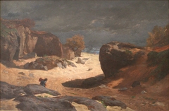 Chemin des Sables in Fontainebleau, Storm Effect by Jules Laurens