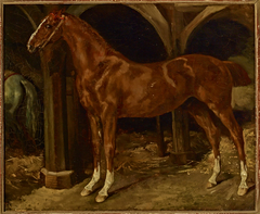 Chestnut horse in a stable by Théodore Géricault