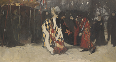 Compositional study, for Richard, Duke of Gloucester, and the Lady Anne by Edwin Austin Abbey