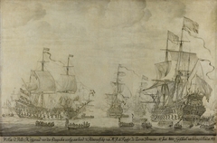 "Council of War aboard ""The Seven Provinces,"" the Flagship of Michiel Adriaensz de Ruyter, 10 June 1666, preceding the Four Days' Battle by Willem van de Velde I