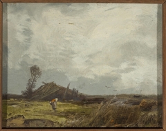 Countryside landscape with a hut by Roman Kochanowski