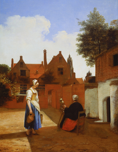 Courtyard with a Woman Spinning by Pieter de Hooch