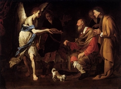 Curing of Tobias / The Healing of Tobit by Tobias by Bernardo Cavallino