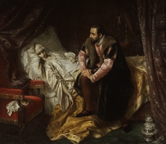 Death of Barbara Radziwiłł by Józef Simmler