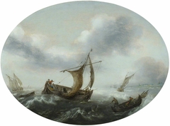 Dutch Boats in a Strong Breeze by Hans Goderis