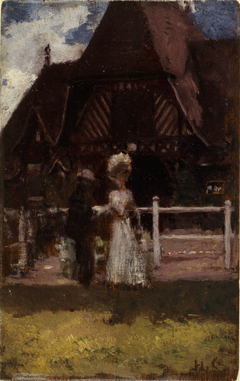 Étude pour un tableau non identifié, montrant l'hippodrome de Deauville by Henri Gervex