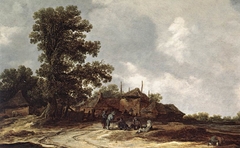 Farmyard with Haystack by Jan van Goyen