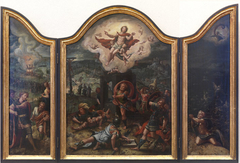 Flügelaltar: Die Auferstehung Christi und alttestamentarische Vorbilder by Pieter Coecke van Aelst