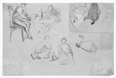 Four sketches (from Sketchbook) by James Abbott McNeill Whistler