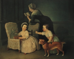 George Harry Grey, later 6th Earl of Stamford (1765-1845) and Lady Henrietta Grey, later Lady Chetwode (1764-1826) as Children, with their Nurse by Hugh Douglas Hamilton