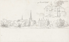 Het dorp IJsselmonde met rechtsboven het voormalige kasteel by Cornelis Pronk