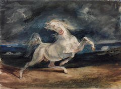 Horse Frightened by Lightning by Eugène Delacroix