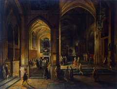 Interior of a Gothic Church by Hendrik van Steenwijk II