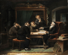 Jewish Scene I by Carl Schleicher