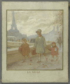 La ville : Esquisse pour le préau de l'école des filles de la rue Dupleix, 15ème arrondissement de Paris by Henri Nozais