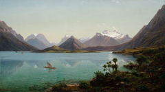 Lake Wakatipu with Mount Earnslaw, Middle Island, New Zealand by Eugene von Guerard