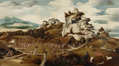 Landscape with an Episode from the Conquest of America by Jan Jansz Mostaert