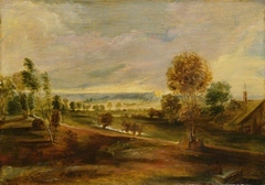 Landscape with Farm Buildings at Sunset by Peter Paul Rubens