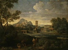 Landscape with figures by Gaspard Dughet