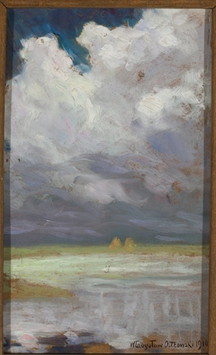 Landscape with overcast sky by Władysław Ostrowski