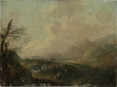 Landscape with Resting Shepherd by Johann Wilhelm Becker