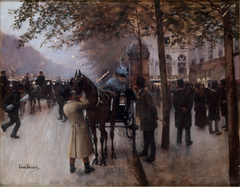 Le boulevard des Capucines, le soir, devant le Café Napolitain by Jean Béraud