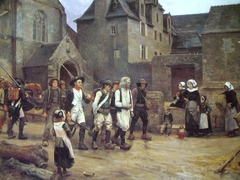 Les Révoltés de Fouesnant ramenés à Quimper par la Garde nationale en 1792 by Jules Girardet