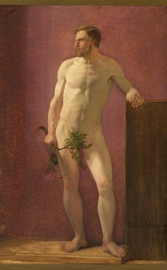 Model Study of a Young Man with a Branch in His Hand by Hans Jørgen Hammer