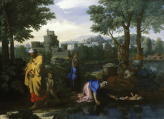 Moses exposed by the river by Nicolas Poussin