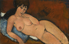 Nude on a Blue Cushion by Amedeo Modigliani